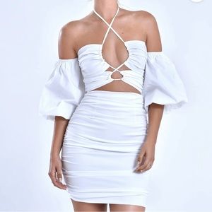 All white statement dress.